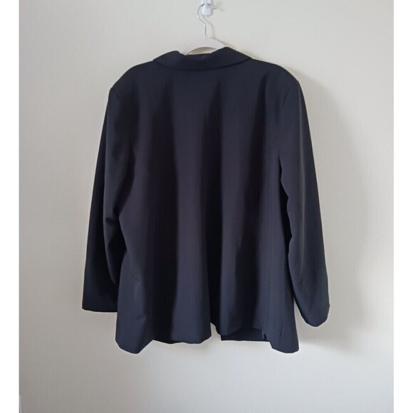 Eloquii Womens Blazer Jacket Career Basic Open Front Button Lined Black Size 20 - Picture 2 of 7